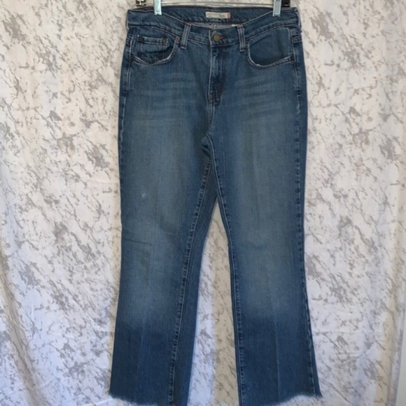 Levi’s 515 Boot Cut Cotton/Spandex Medium Wash High Rise Raw Hem Jeans Size 8 - Picture 3 of 12